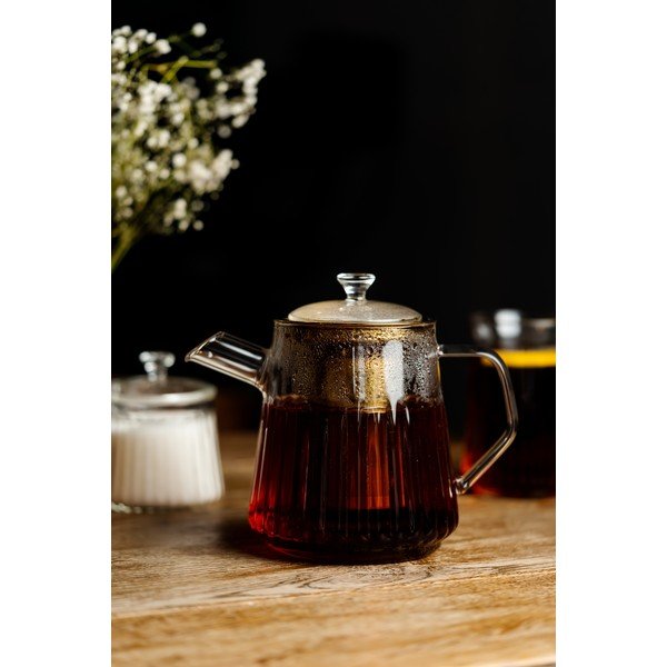Auksinės spalvos iš stiklo su koštuvu arbatinukas 900 ml Mia – Vialli Design-image-2