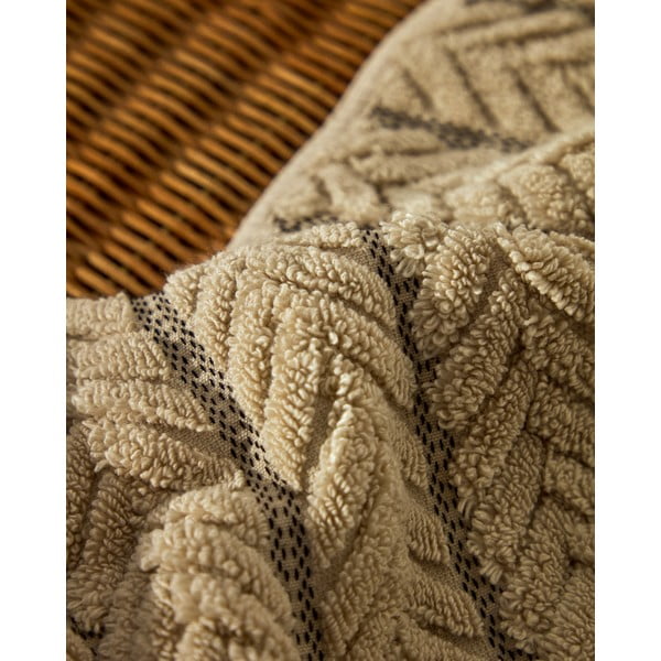 Smėlio spalvos iš frote audinio iš medvilnės rankšluostis 50x90 cm Rune – Kave Home-image-3