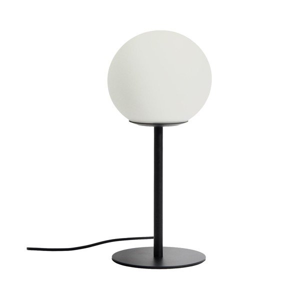 Baltos spalvos/juodos spalvos stalinis šviestuvas (aukštis 35 cm) su stiklo gaubtu Brisia – Kave Home
