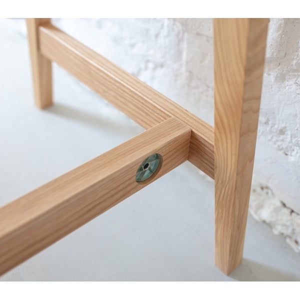 Baltas rašomasis stalas su uosio medžio pagrindu Ragaba Luka, ilgis 65 cm-image-4