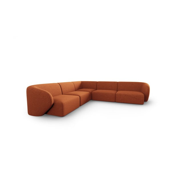 Modulinė kampinė sofa oranžinės spalvos Shane – Micadoni Home