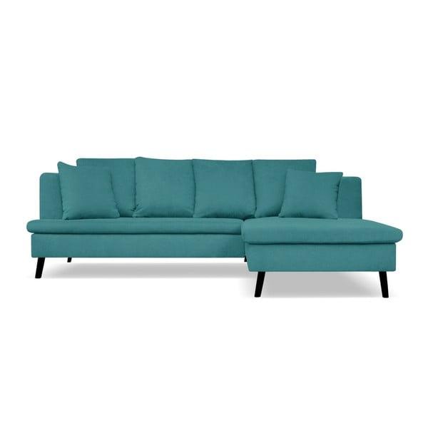 Turkio spalvos sofa keturiems asmenims su šezlongu dešinėje pusėje Cosmopolitan design Hamptons