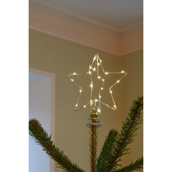 LED eglutės viršūnės dekoracija Sirius Christina Silver, aukštis 25 cm