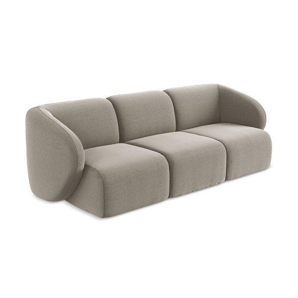 Šviesiai rudos spalvos sofa iš velveto 244 cm Lani – Makamii-image-2