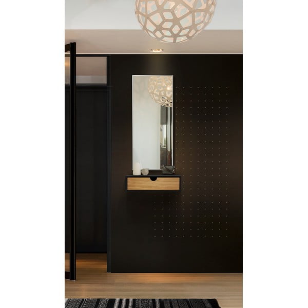 Juodas sieninis naktinis staliukas Woodman Farsta-image-1