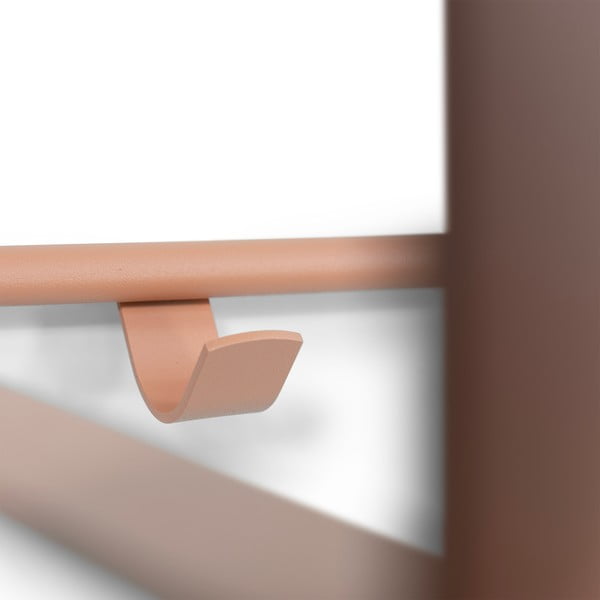 Rausvos spalvos iš metalo sieninė lentyna su lentyna 100 cm Rex – Spinder Design-image-1