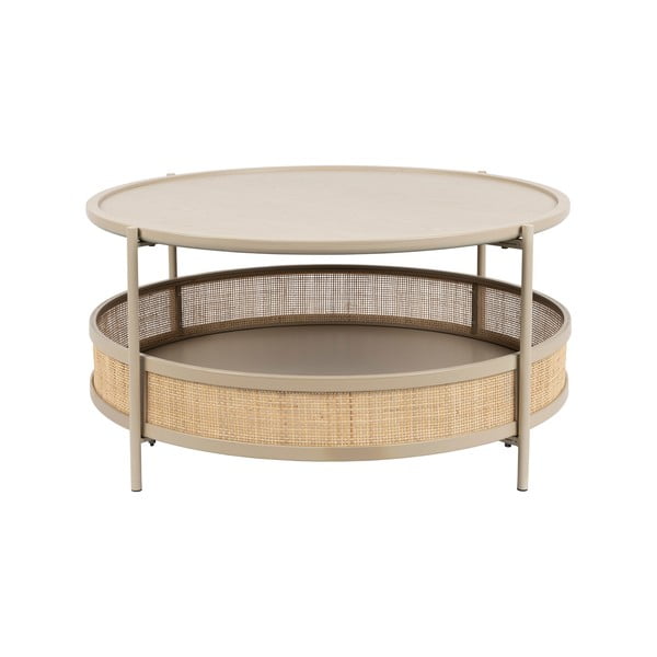 Apvalios formos kavos staliukas smėlio spalvos/natūralios spalvos ø 80 cm Makoto – White Label