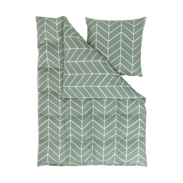 Žalia medvilninė patalynė by46 Mirja, 155 x 220 cm