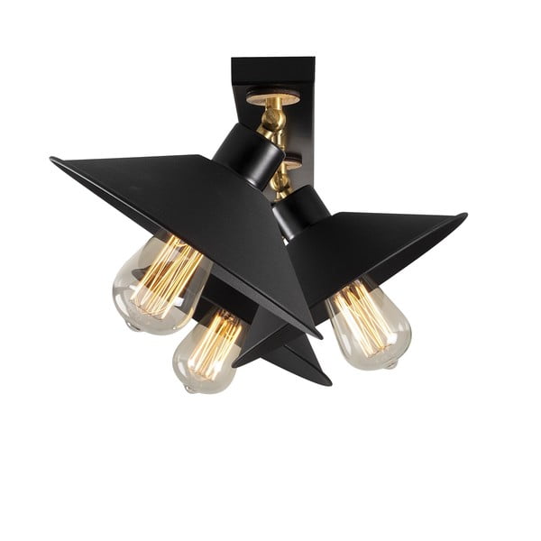 Juodos spalvos lubinis šviestuvas ø 24 cm su metaliniu gaubtu Berceste – Opviq lights-image-3