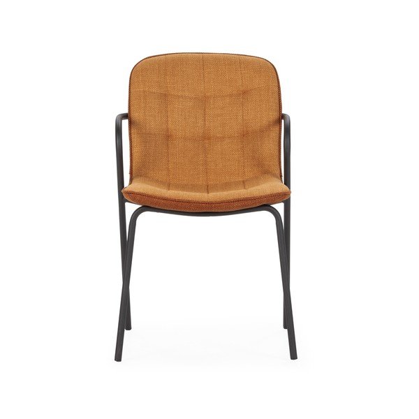 Terakotos spalvos iš audinio valgomojo kėdė su porankiais Angie – Marckeric-image-2