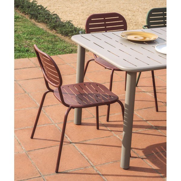Bordo spalvos metalinė sodo kėdė Brai – Kave Home-image-4