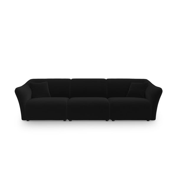 Iš velveto sofa juodos spalvos 292 cm Tokyo – Cosmopolitan Design