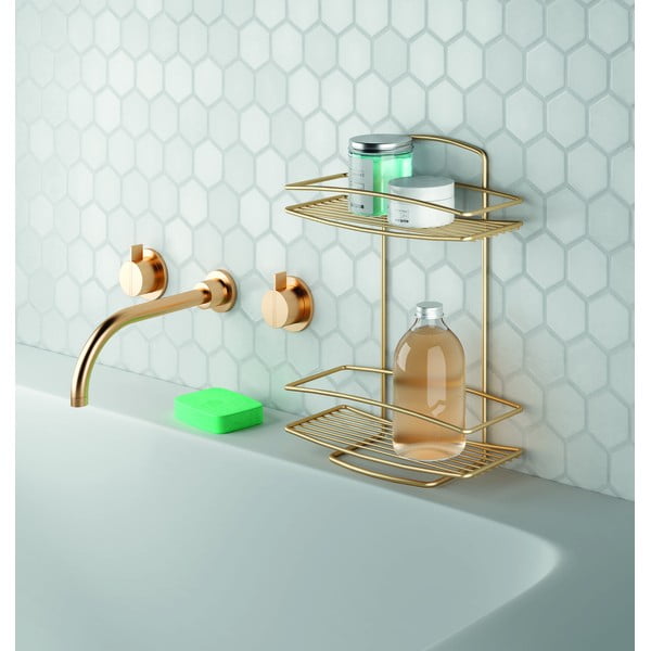 Iš plieno vonios lentyna auksinės spalvos Onda – Metaltex-image-1