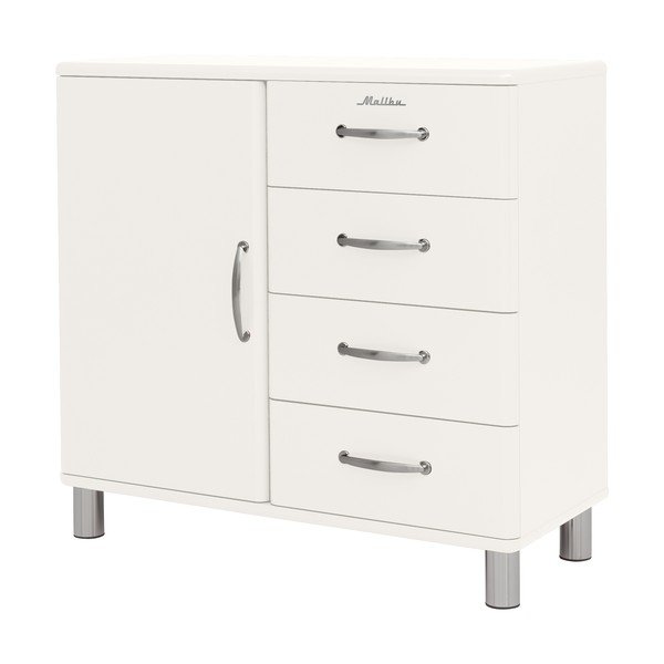 Balta žema komoda 98x92 cm Malibu - Tenzo-image-1