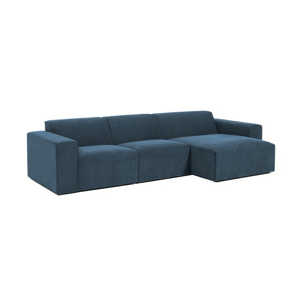 Iš kordinio velveto kampinė sofa mėlynos spalvos (su dešiniuoju kampu) Sting – Scandic-image-1