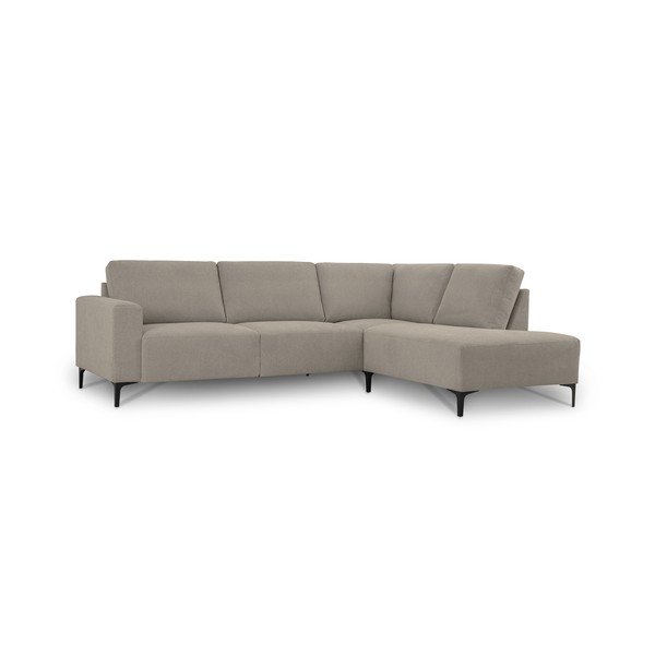 Šviesiai rudos spalvos kampinė sofa iš šenilinio audinio (su dešiniuoju kampu/„L“ formos) Fabian – Scandic-image-2