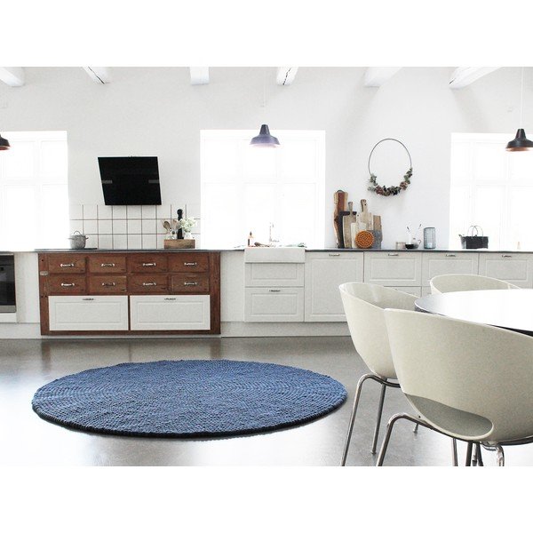 Mėlynas vilnos kilimas Wooldot Ball Rugs, ⌀ 200 cm-image-3