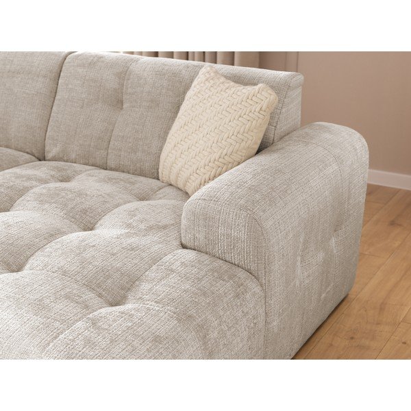 Smėlio spalvos kampinė sofa (su dešiniuoju kampu/su gultu) Melva – Ropez-image-2