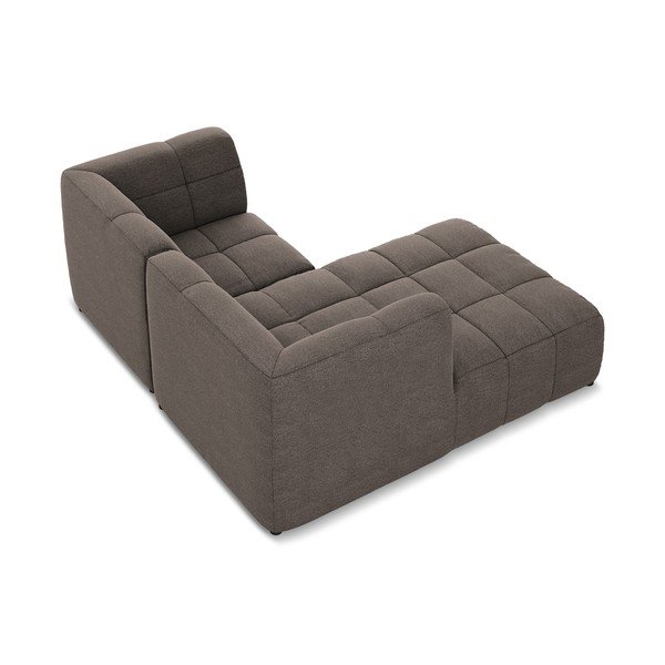 Rudos spalvos kampinė sofa iš boucle (su kairiuoju kampu/su gultu) Aloha – Makamii-image-4