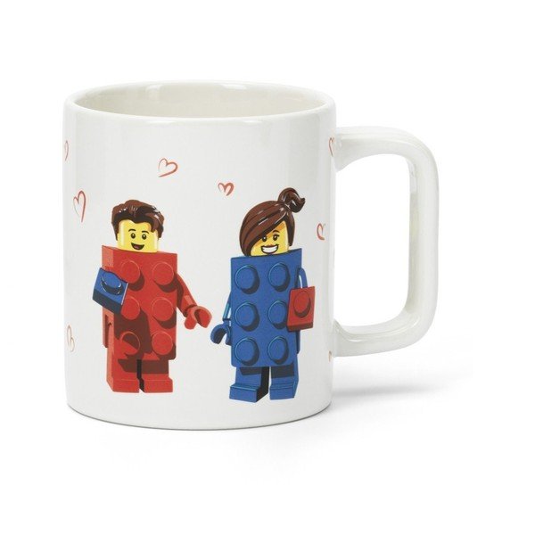 Baltos spalvos keraminis vaikiškas puodelis 300 ml Love – LEGO®