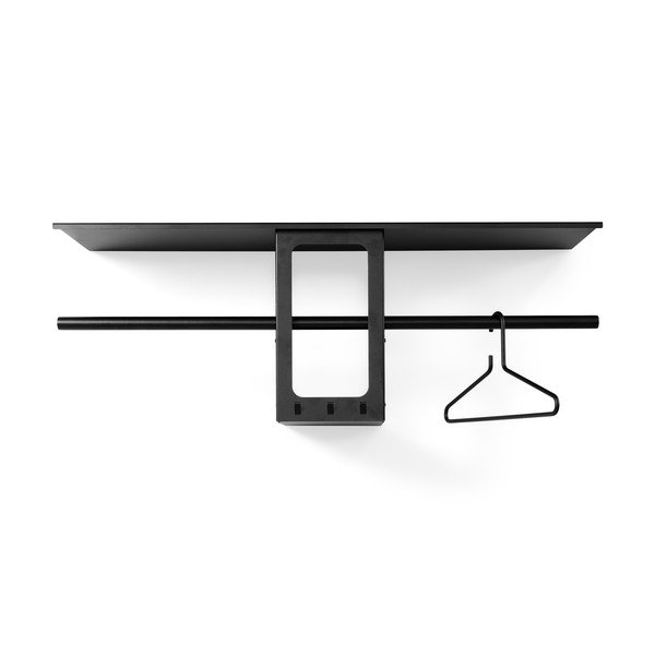 Juodos spalvos iš plieno sieninė lentyna su lentyna 100 cm Luno Small – Spinder Design-image-2