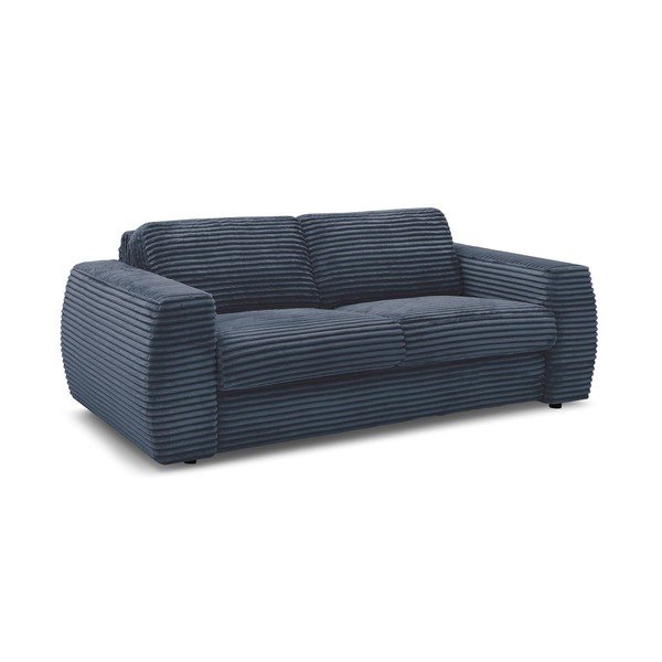 Tamsiai mėlynos spalvos sofa miegojimui/sulankstoma iš kordinio velveto 240 cm Hugo – Bobochic Paris-image-2