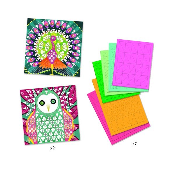 Rinkinys, skirtas 2 Djeco Feathers mozaikoms gaminti-image-1