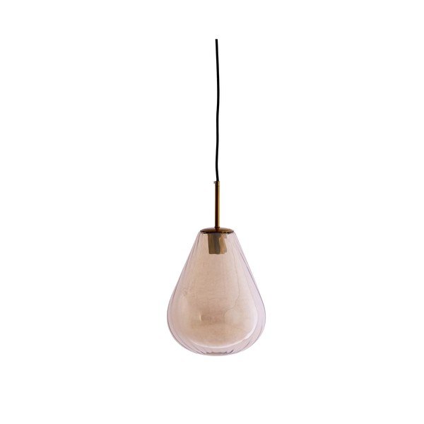 Gintarinės spalvos kabantis šviestuvas su stiklo gaubtu Leona – Light & Living
