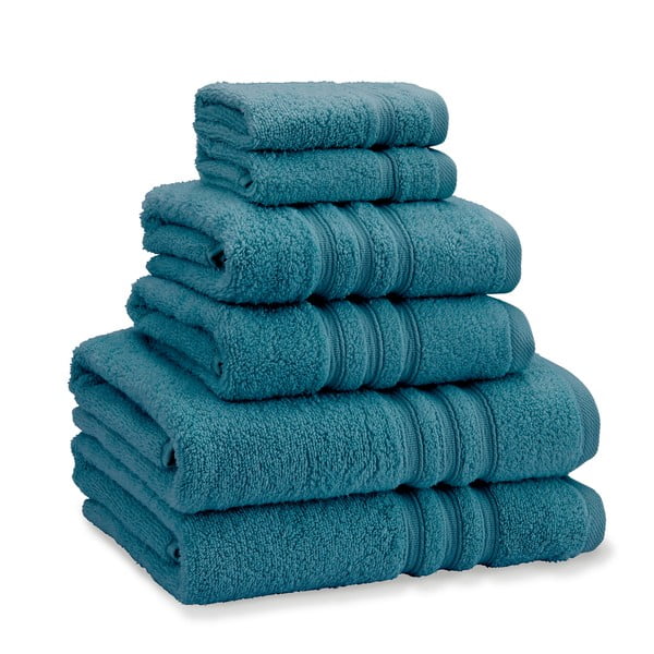 Žalsvai mėlynos spalvos iš frote audinio iš medvilnės vonios rankšluosčių rinkiniai 6 vnt. Zero Twist – Catherine Lansfield