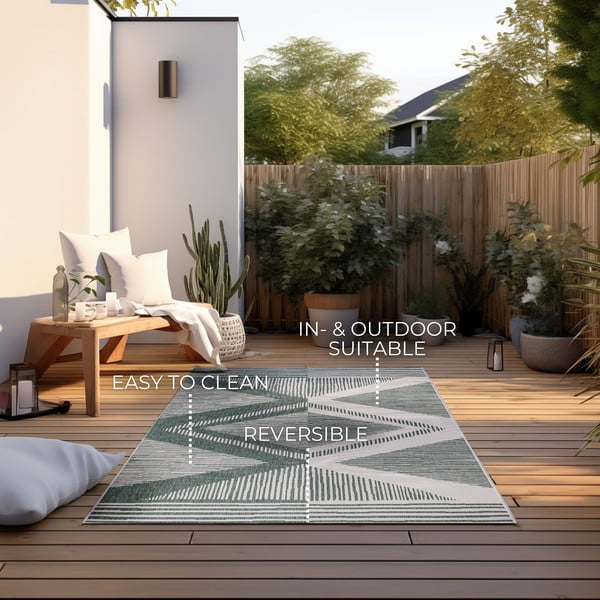 Lauko kilimas žalios spalvos/kreminės spalvos 80x150 cm Gemini – Elle Decoration-image-4