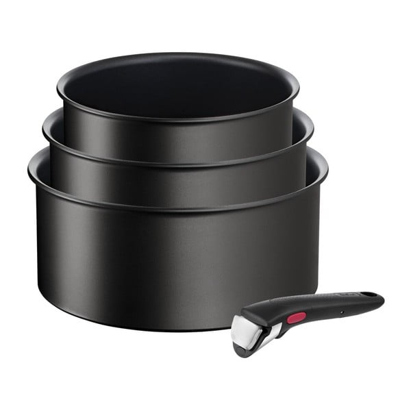 Iš aliuminio puodų rinkinys 3 vnt. su nelimpančia danga/su nuimama rankena tinka indukcinei viryklei INGENO Eco Resist L3979202 – Tefal