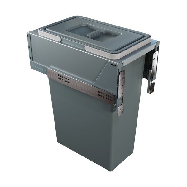 Iš plastiko įmontuota šiukšliadėžė pilkos spalvos 35 l Block 2.0 – Elletipi-image-3