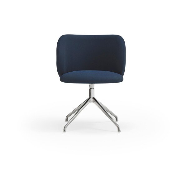 Tamsiai mėlynos spalvos iš audinio valgomojo kėdė Mogi – Teulat-image-1