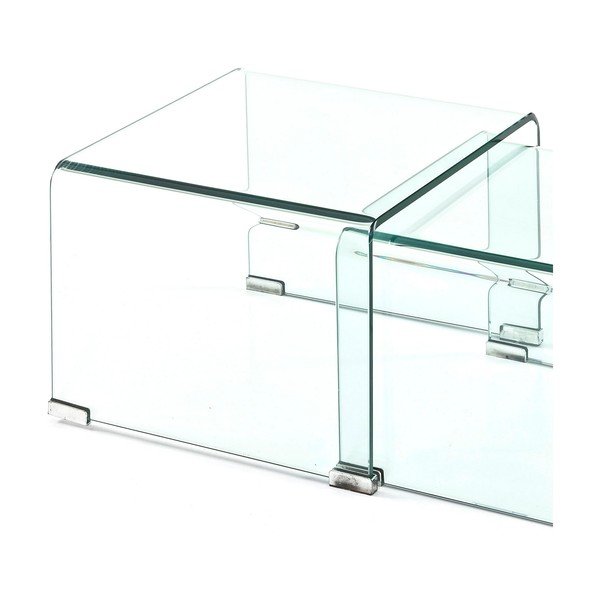 Iš stiklo kavos staliukai 2 vnt. 44.5x49 cm Cristal – Tomasucci-image-3