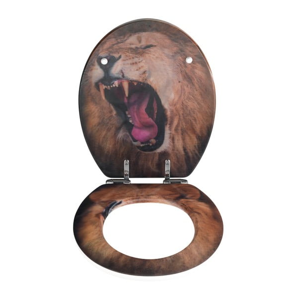 Tualeto sėdynė su 3D paveikslėliu ir lengvu uždarymu Wenko Lion, 44,5 x 38 cm-image-2
