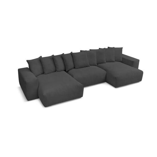 Iš kordinio velveto kampinė sofa pilkos spalvos Voltaire – Bobochic Paris-image-3