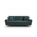 Smaragdinės spalvos iš velveto sulankstoma/su sandėliavimo vieta sofa 235 cm Kyoto – Cosmopolitan Design
