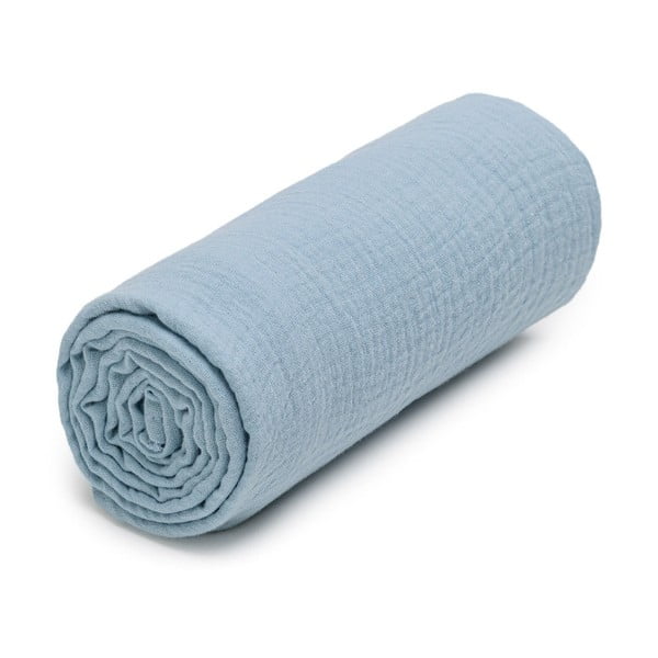Iš muslino vaikiškas rankšluostis mėlynos spalvos 120x120 cm – T-TOMI