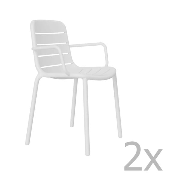 2 baltų sodo kėdžių rinkinys "Resol Gina