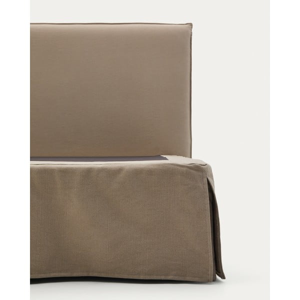 Taupe spalvos dvigulė lova audiniu dengta 180x200 cm Jaira – Kave Home-image-4