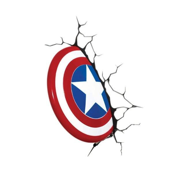 Vaikiškas 3D sieninis šviestuvas "Captain America Shield