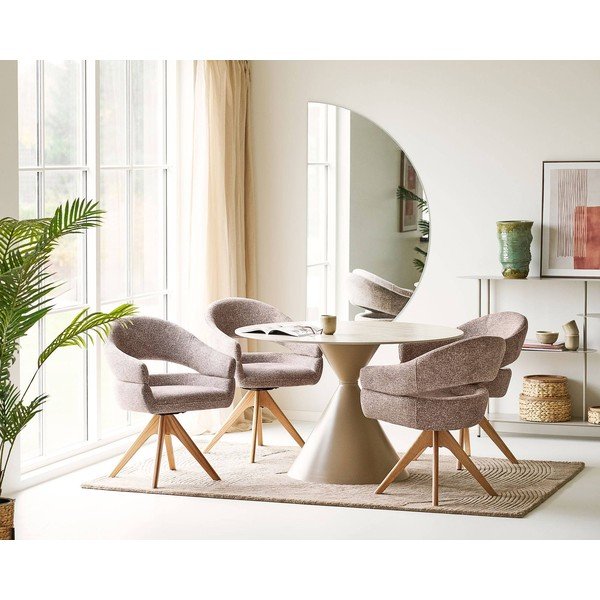 Iš keraminės plokštės apvalios formos valgomojo stalas ø 120 cm Annecy – House Nordic-image-1