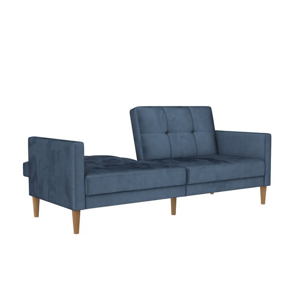 Iš velveto sulankstoma sofa mėlynos spalvos 207 cm Lilly – Støraa-image-2