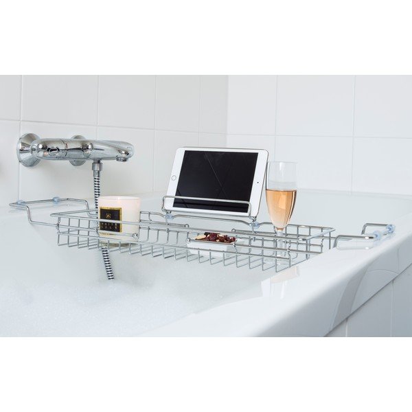 Reguliuojamas metalinis sidabro spalvos vonios laikiklis PT LIVING Vonia, 61-86 cm-image-1