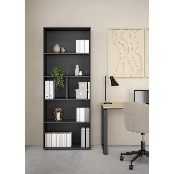 Knygų spinta  antracito spalvos 80x205 cm Sign – Tvilum-image-1