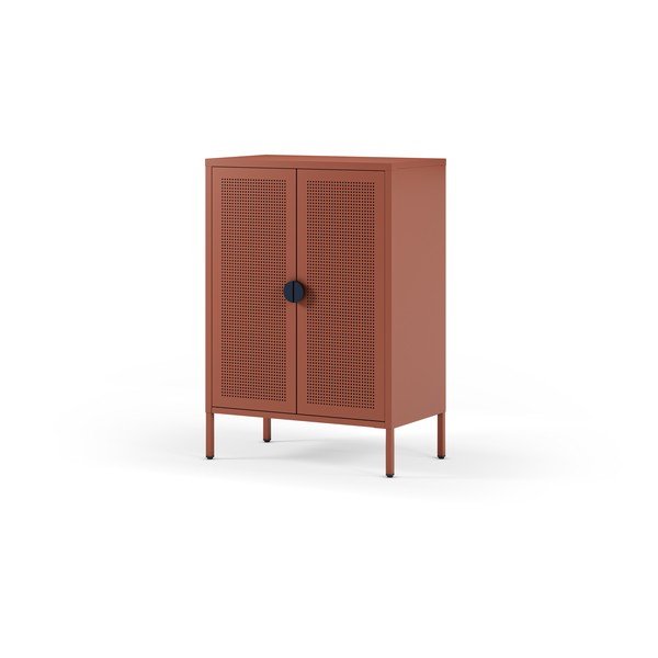 Terakotos spalvos iš metalo spintelė 70x100x40 cm Sayla – Marckeric-image-2