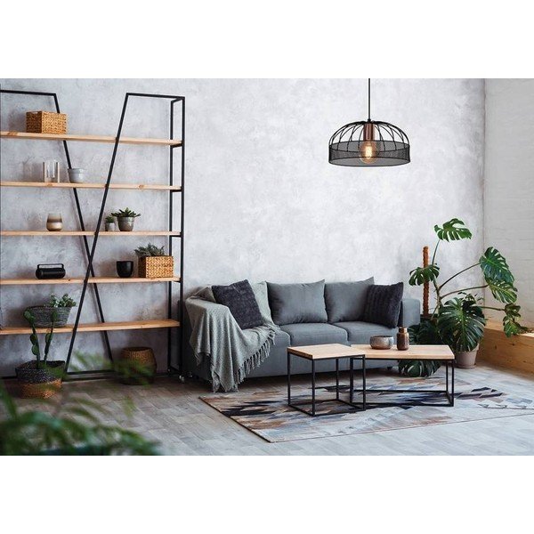 Juodo metalo pakabinamas šviestuvas ø 30 cm Levi - Candellux Lighting-image-1