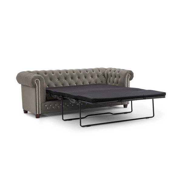 Pilkos spalvos sulankstoma sofa iš velveto 203 cm York Blik – Ropez-image-2