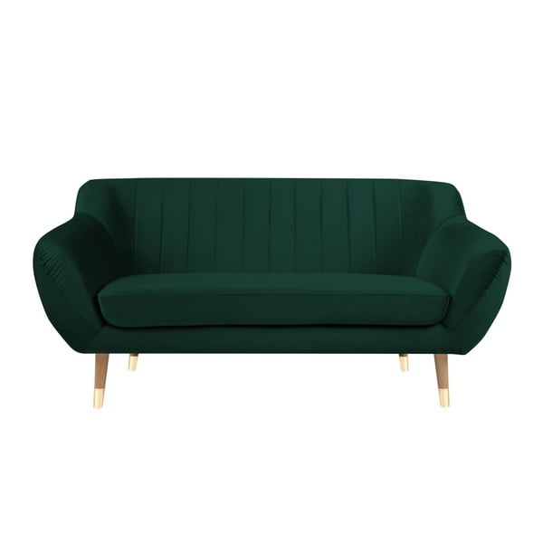 Tamsiai žalia aksominė sofa Mazzini Sofas Benito, 158 cm