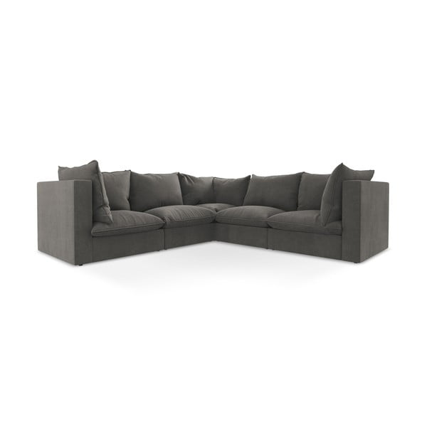Tamsiai pilkos spalvos kampinė sofa Manao – Makamii